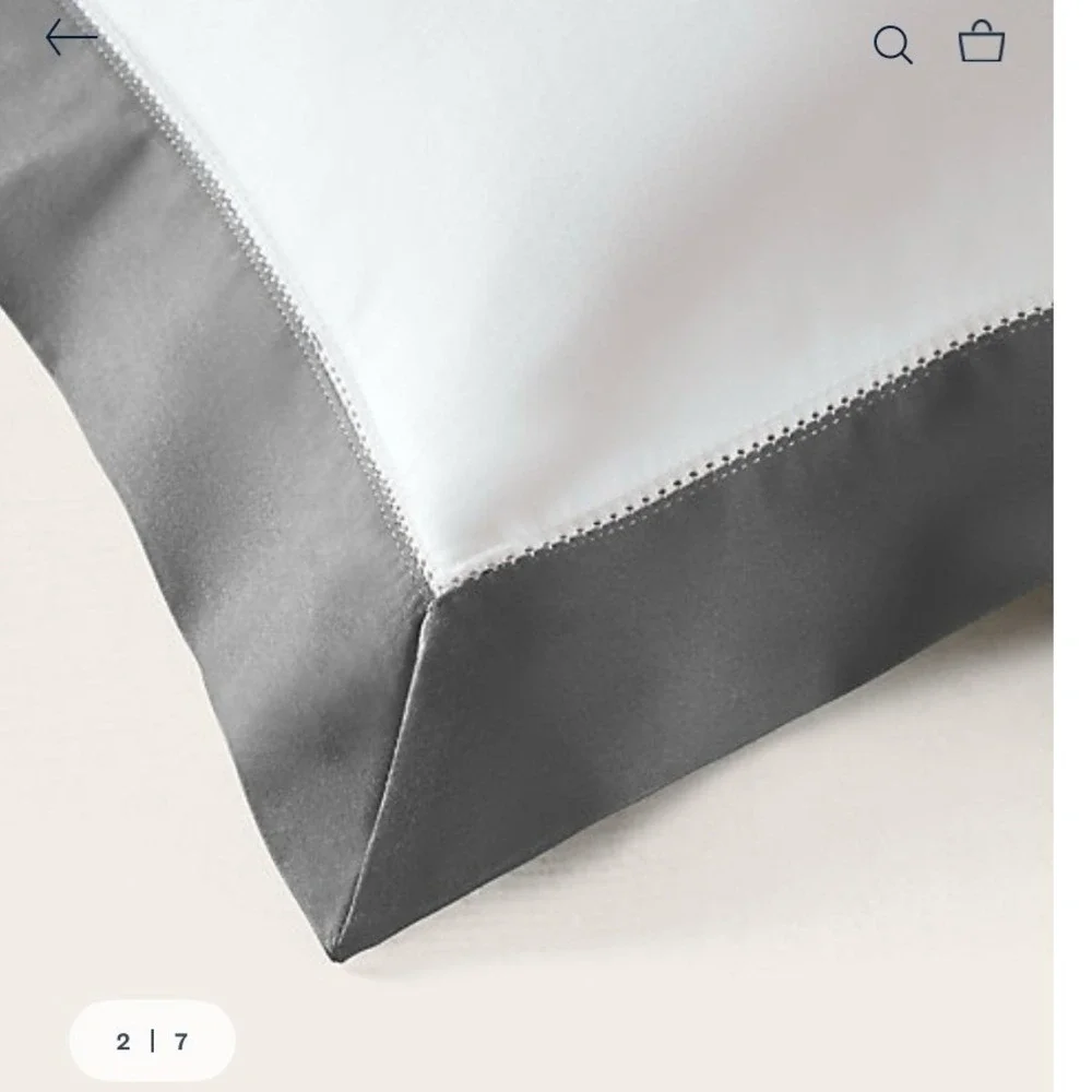 NEW Ralph Lauren Home Organic Cotton Sateen Border Sham‎ Graphite King